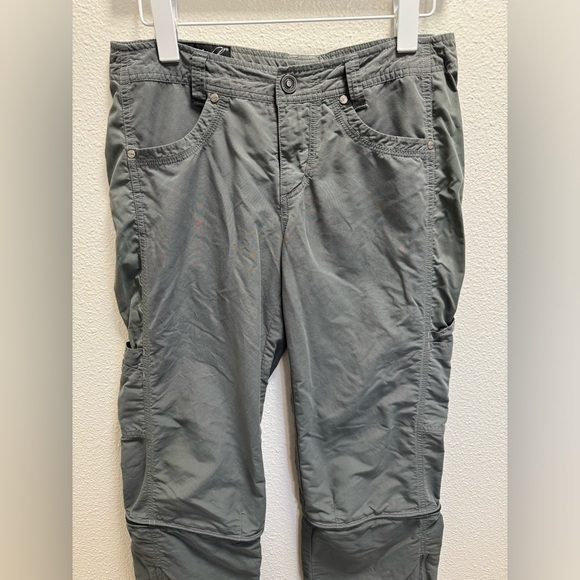 Kuhl Convertible Cargo Hiking Pants Zip Off Bottoms Pockets Gray Women's 4R - Picture 3 of 9